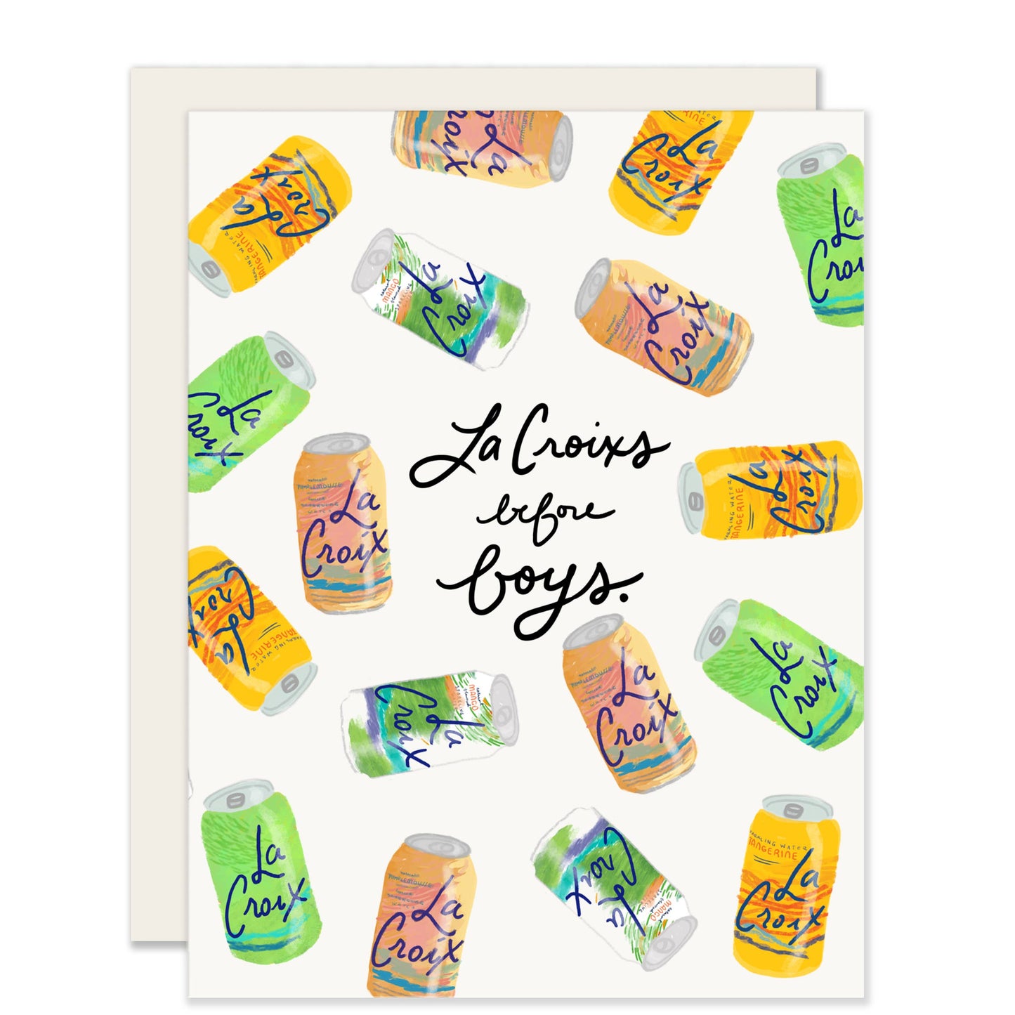 LaCroixs before boys greeting card
