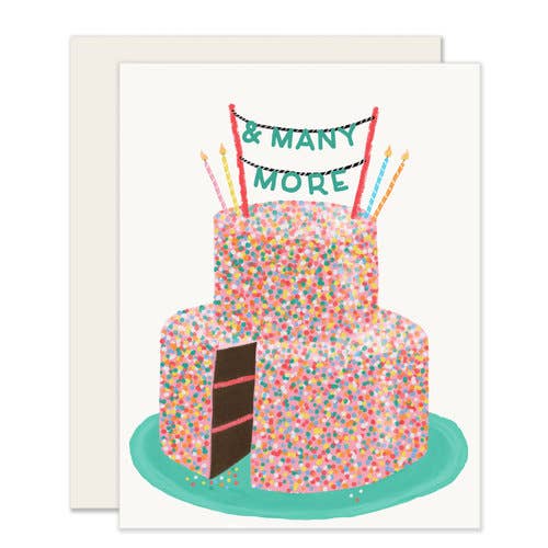 Confetti birthday cake greeting card