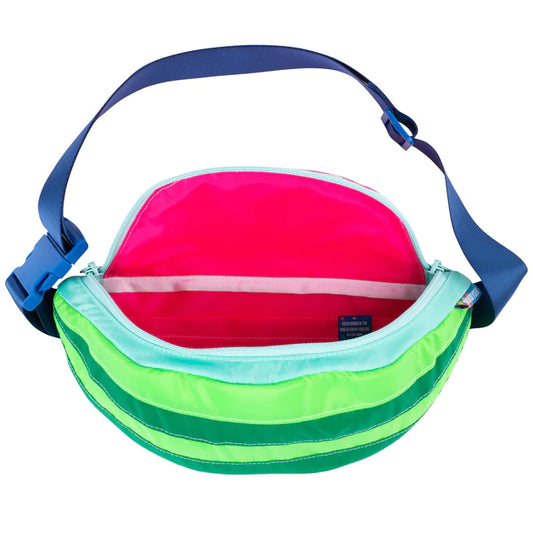 Interior of watermelon fanny pack