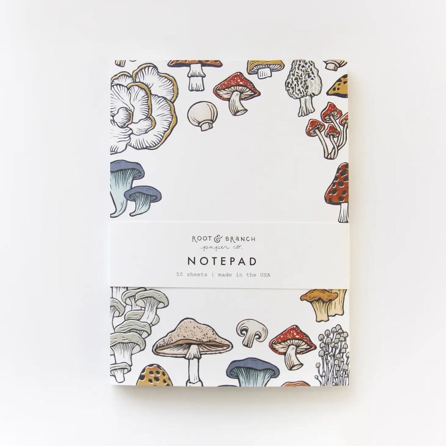 Flat mushroom and fungi notepad