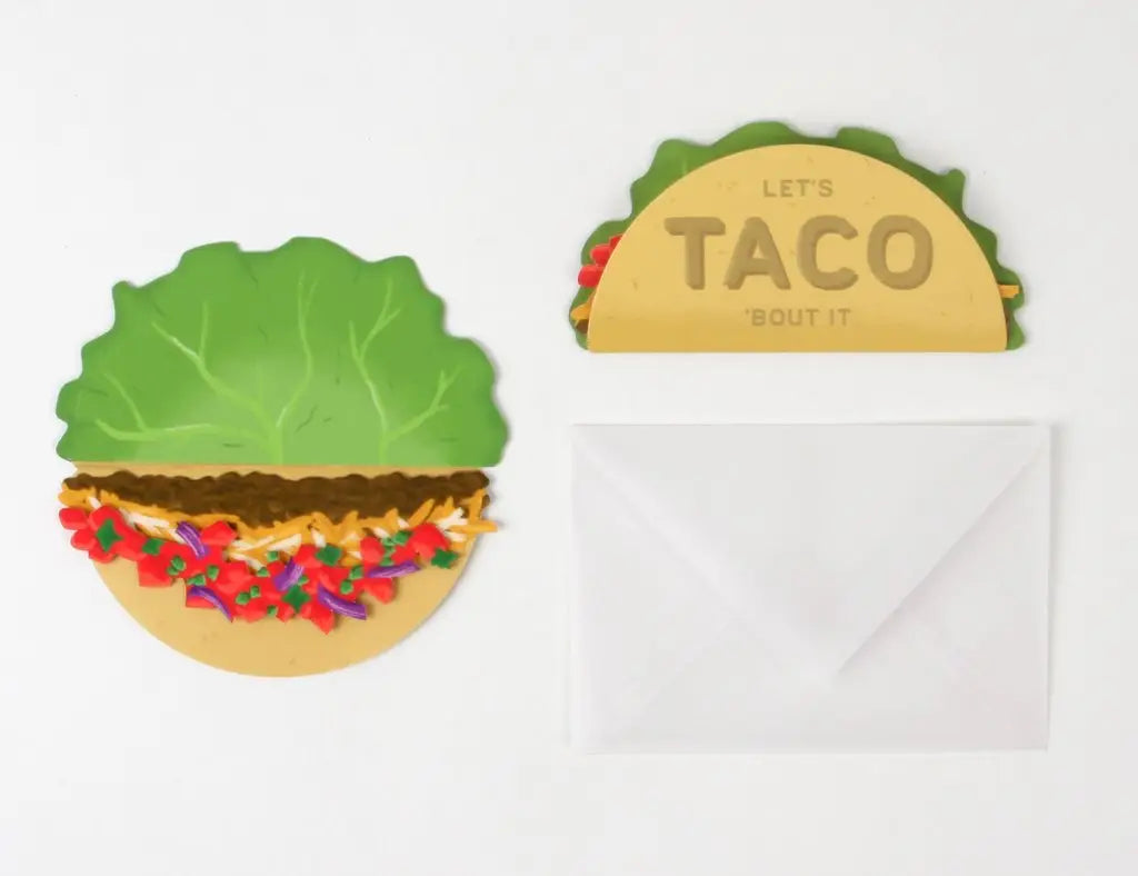 Interactive taco note card -- interior and exterior