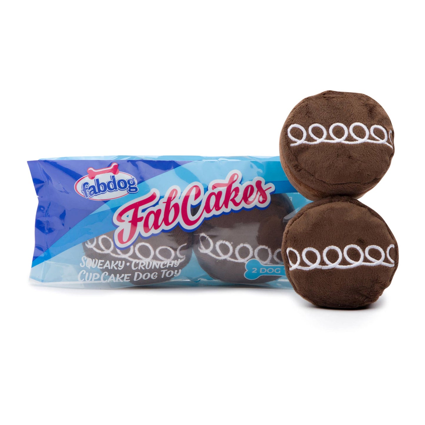 Fabdog FabCakes dog toys that resemble Hostess Cupcakes