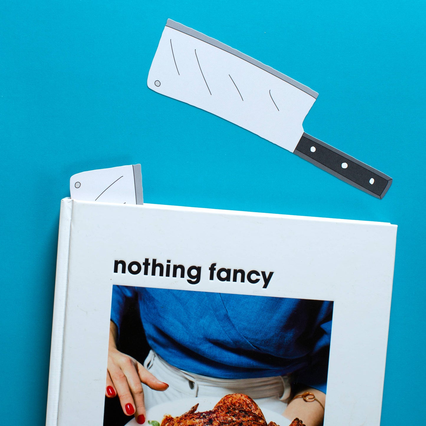 Bookmark that looks like a meat cleaver