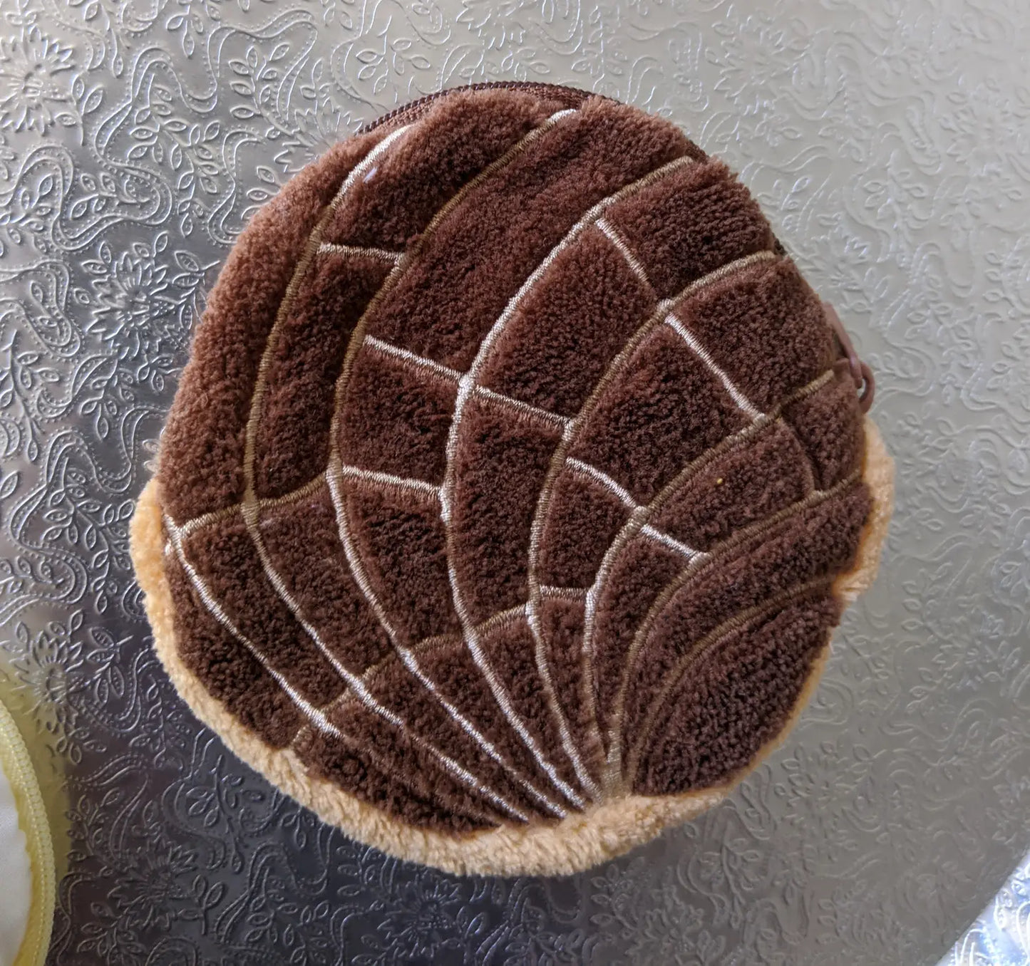 brown pan dulce plush coin purse 