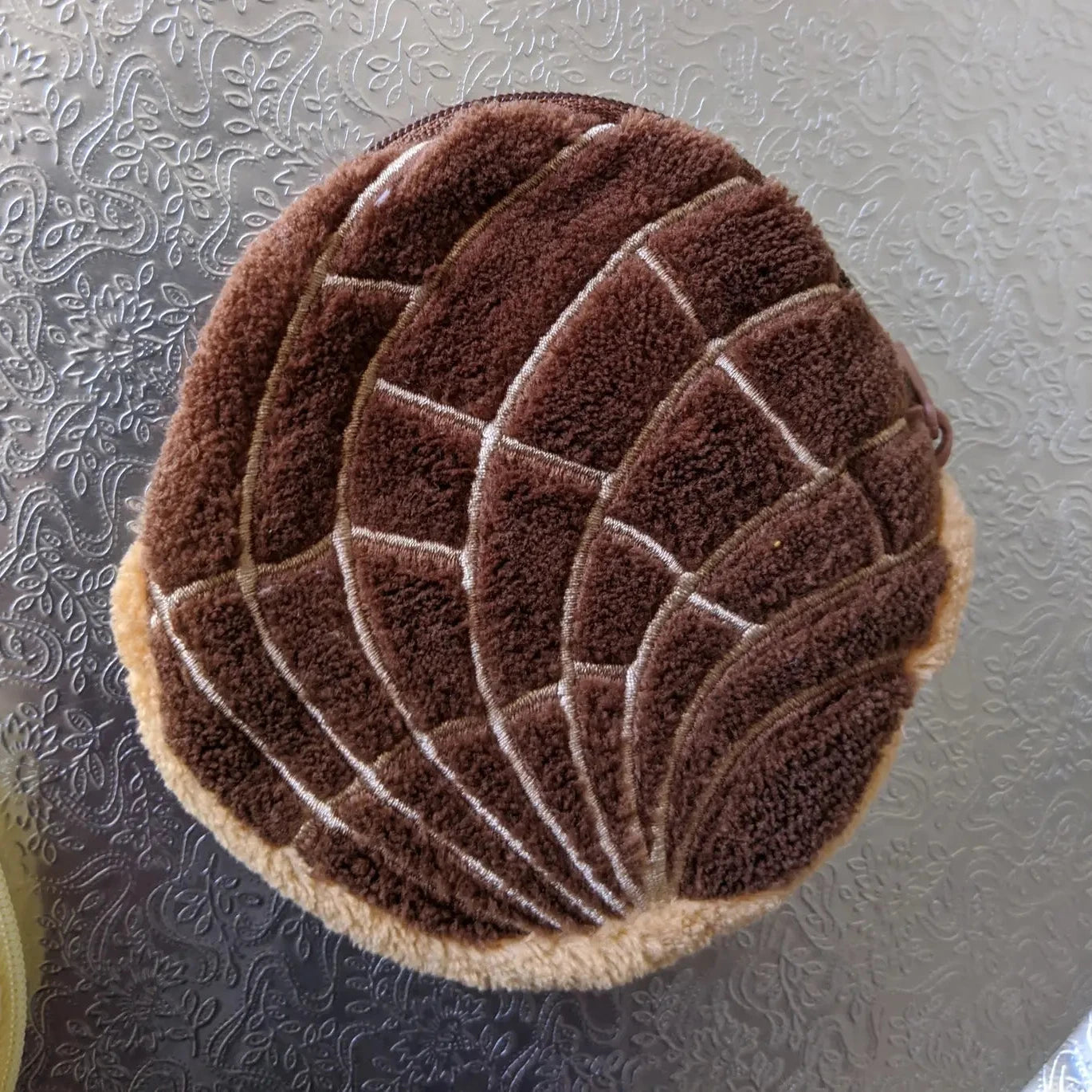 brown pan dulce plush coin purse
