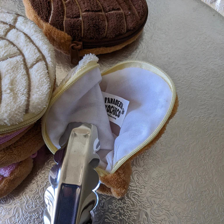 pan dulce plush coin purse opened