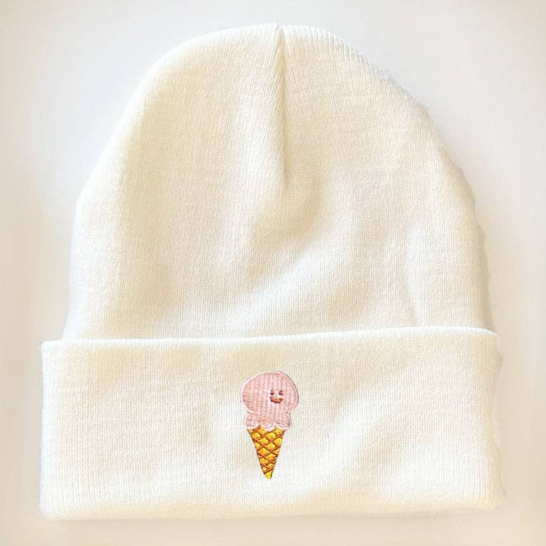 Ice Cream Beanie - White