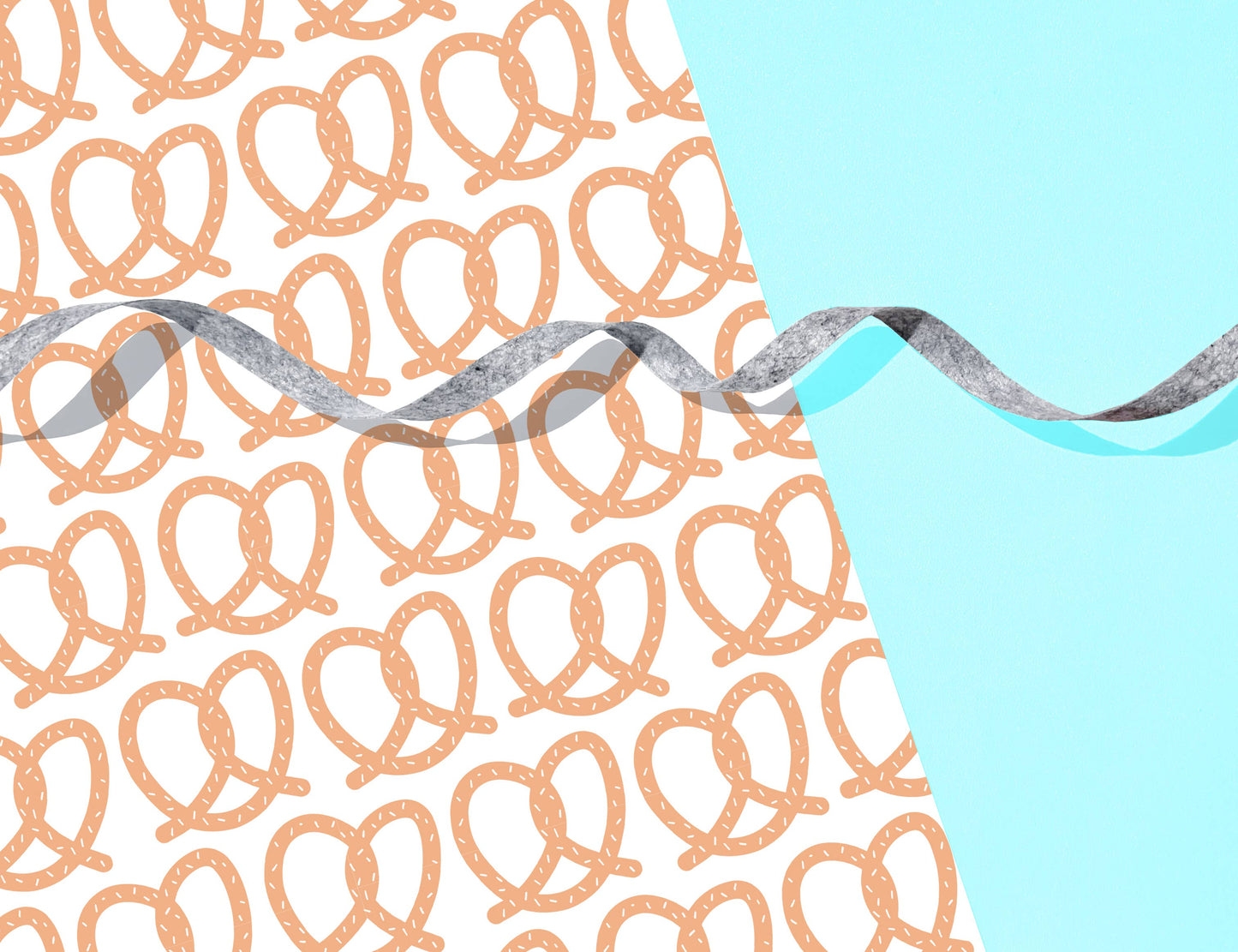 Wrapping paper with pretzels on it