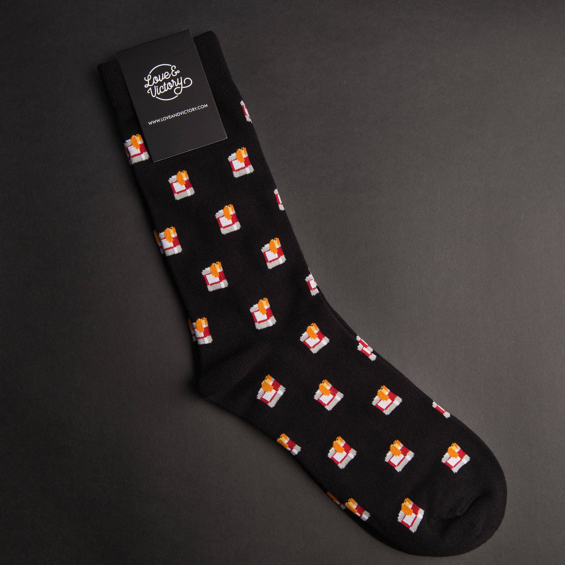 Unisex Negroni cocktail socks -- black