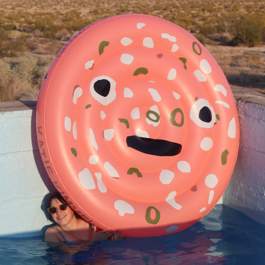 Image of actual size of mortadella pool floatie