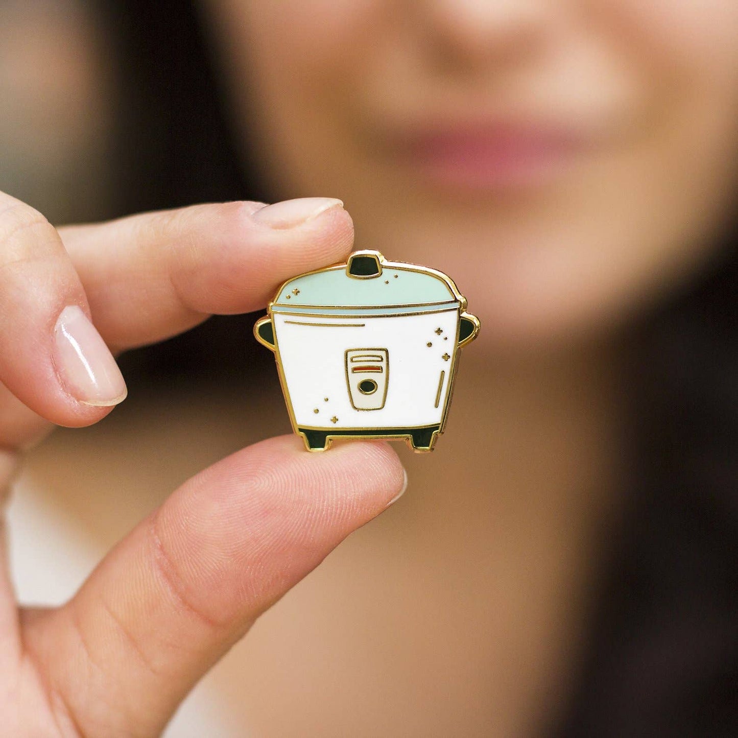 Rice cooker enamel pin
