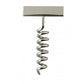 Silver lapel pin shaped like a classic corkscrew.