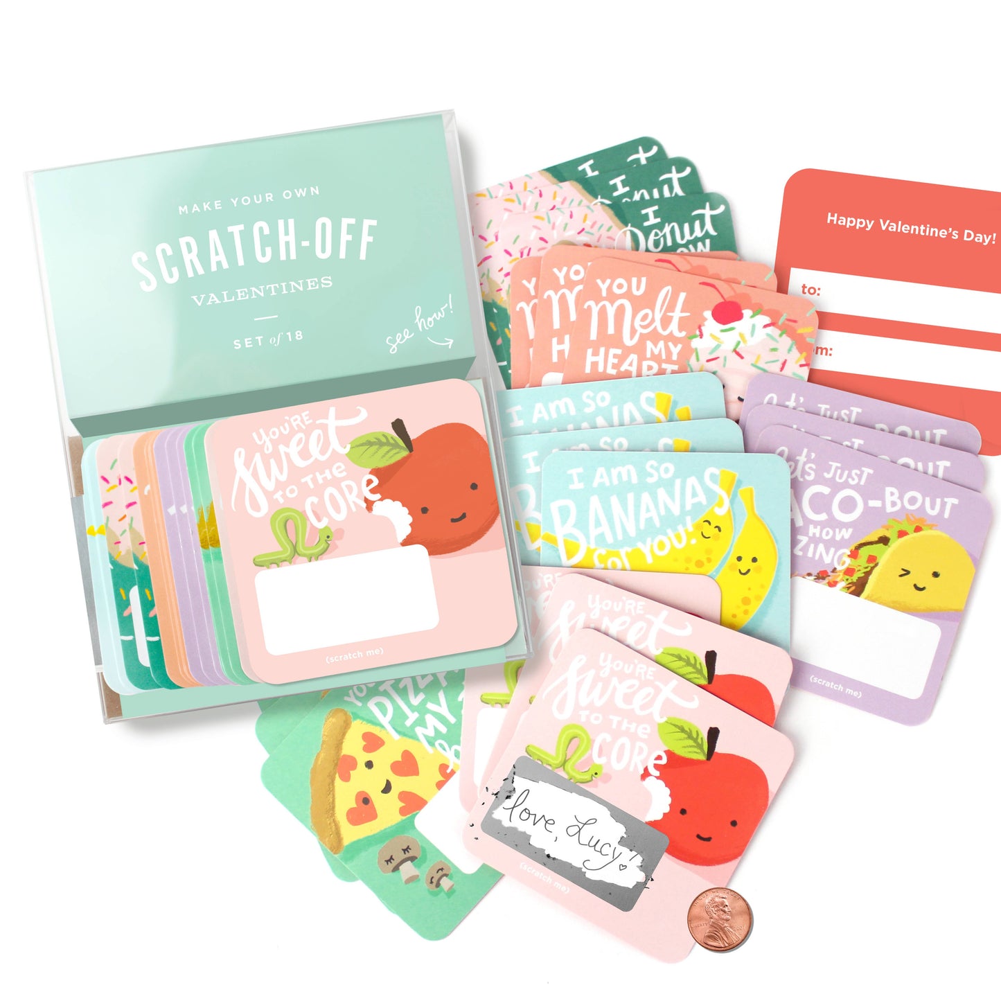 Scratch-off Valentine Cards - Snack Pack