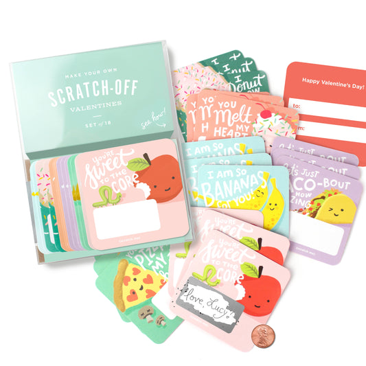 Scratch-off Valentine Cards - Snack Pack
