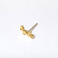 Single stud earring -- 14k gold plated text in script writing that reads "tequila" 