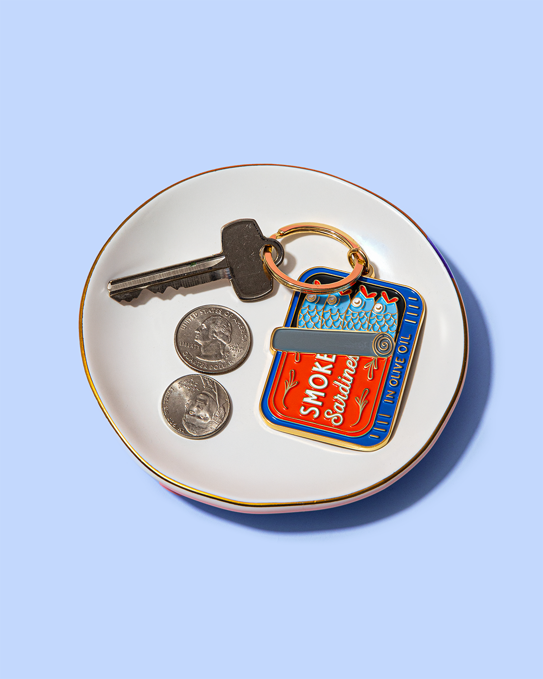 Sardines Can Enamel Keychain