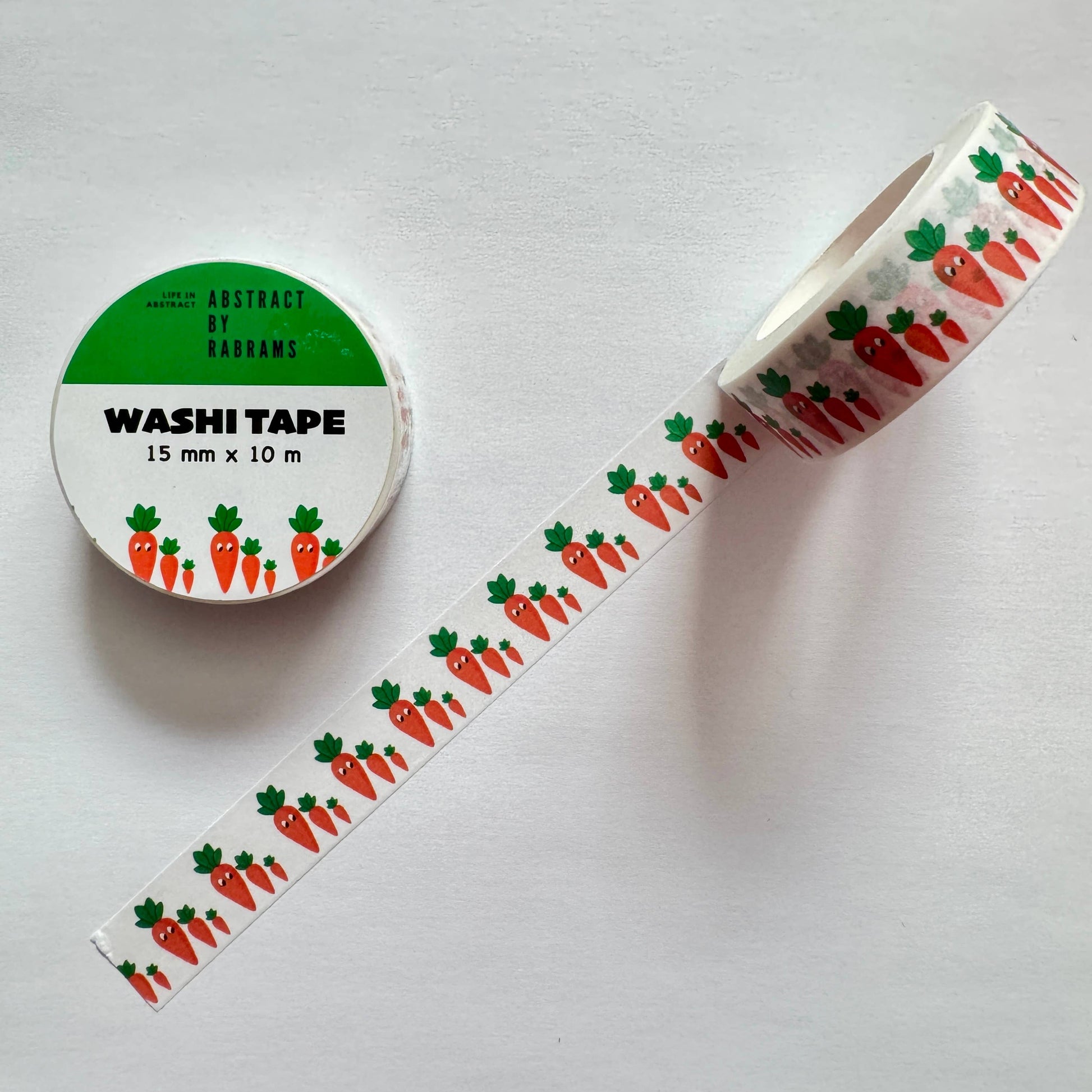 Washi tape with carrot design on a white background