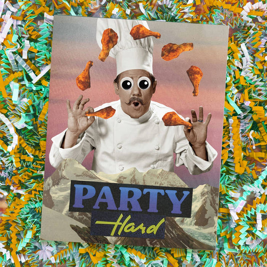 Chicken Wing Collage “Party Hard” Chef Card