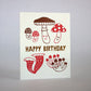 Happy Birthday Card with assorted mushrooms