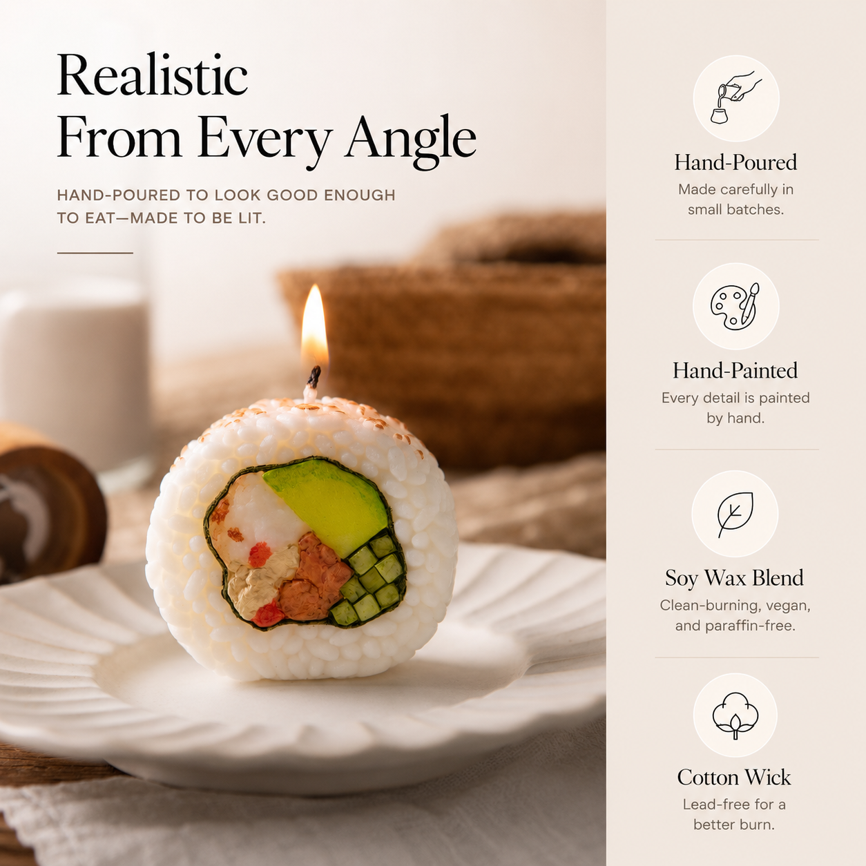 California Roll Sushi Candle