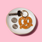 Soft Pretzel Enamel Keychain