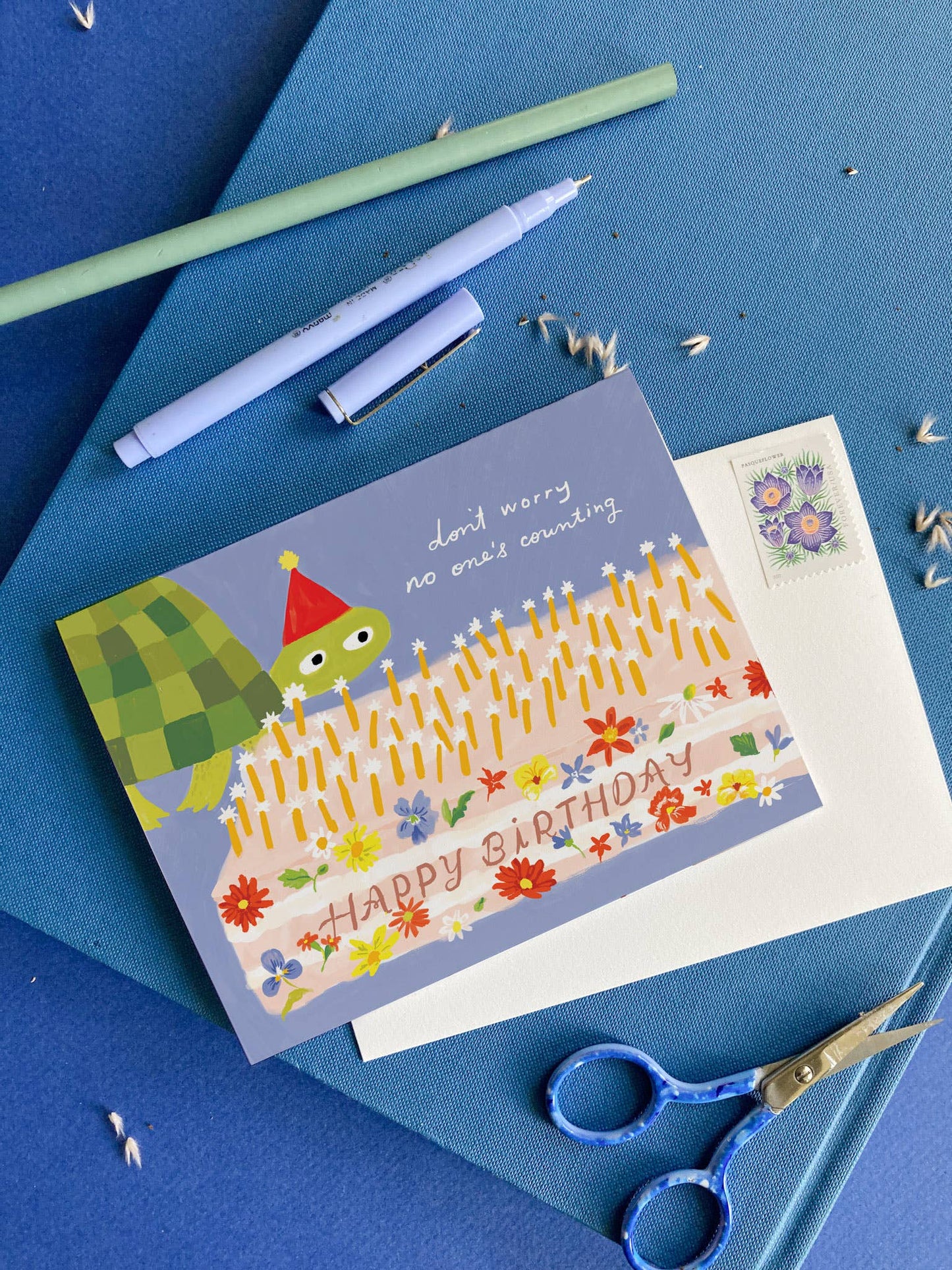 Turtle Birthday Candles Card