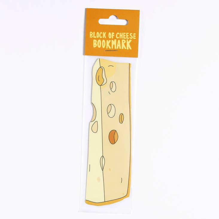 Block of cheese bookmark in packaging 