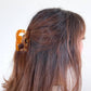 Pretzel clip in girl's hair 