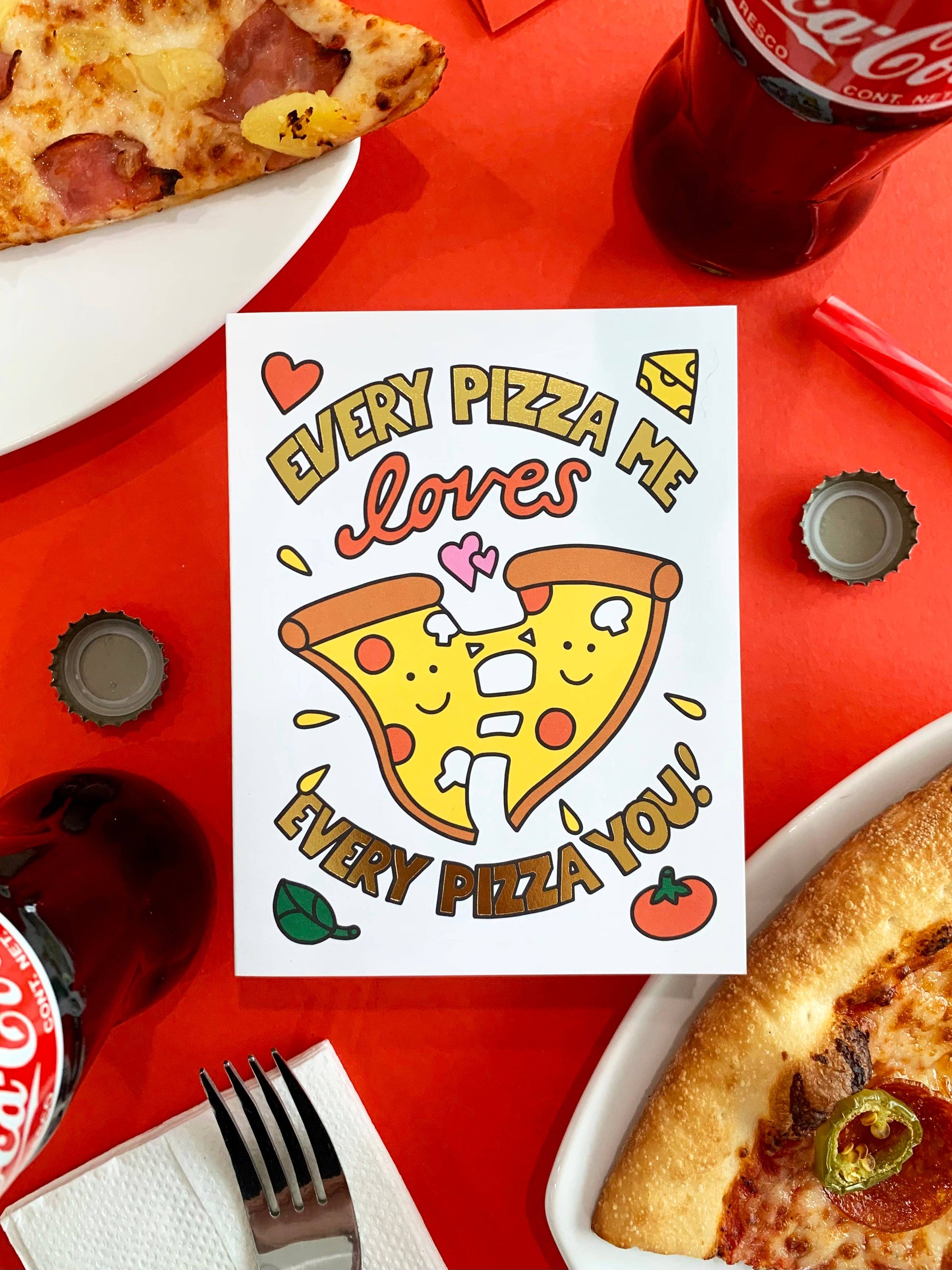 Card that reads" Every PIzza Me Loves Every PIzza You!"