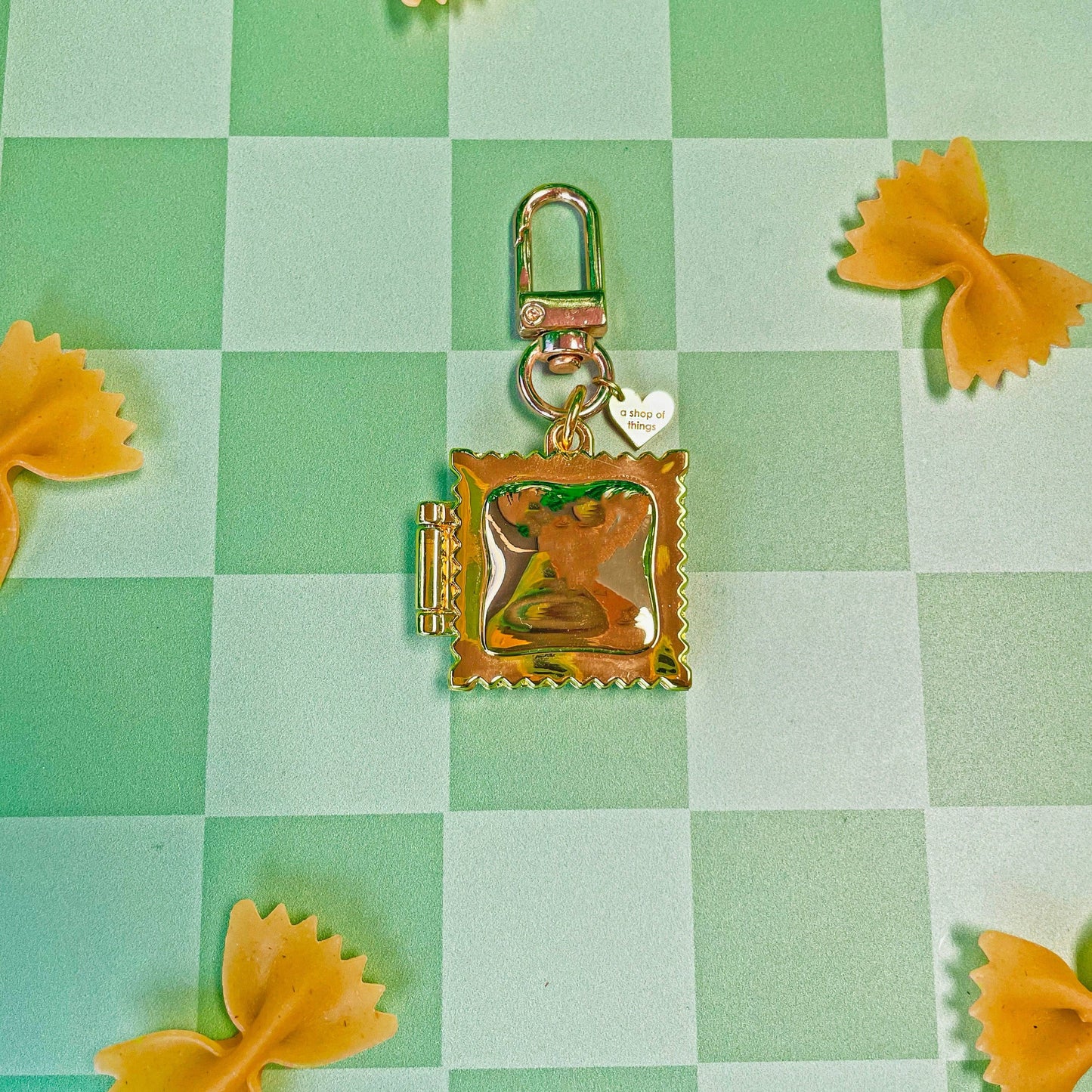 Ravioli Locket Keychain