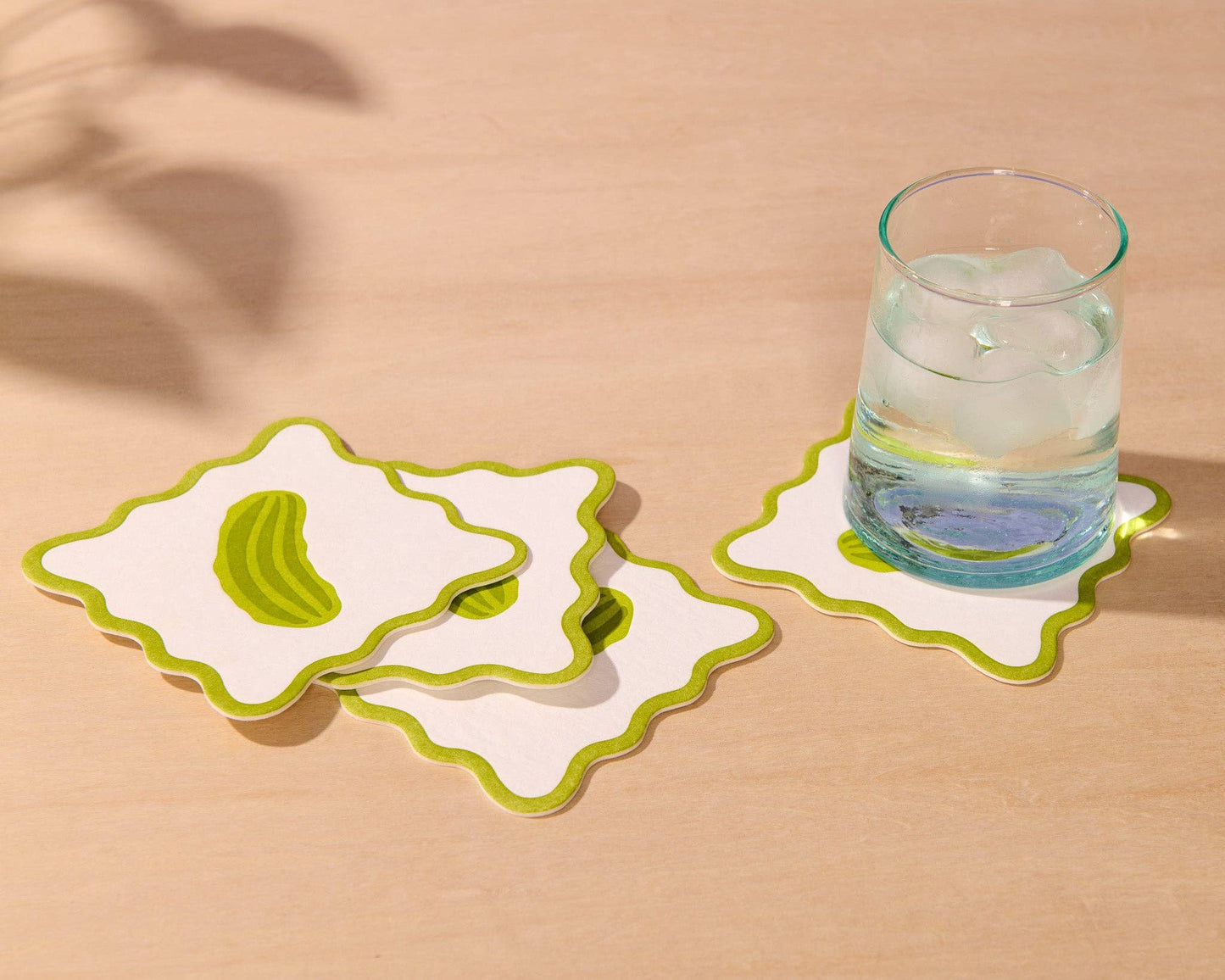Dill Pickle Letterpress Vellum Coasters