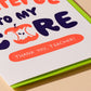 Close up of teacher thank you card 