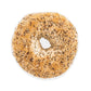 Bagel with sesame seeds and poppy seeds on a white background. Notepad
