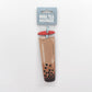 Bookmark that looks like boba drink in a plastic sleeve with a card tag.