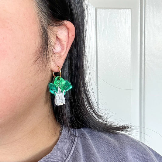 bok choy earrings for scale 