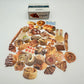 A plethora of mini stickers featuring bread and other pastries.