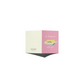 Greeting card with pink and beige cover on a white background