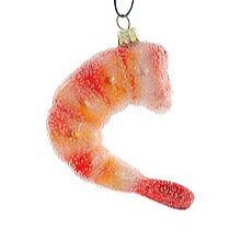 Shrimp-shaped ornament on a white background