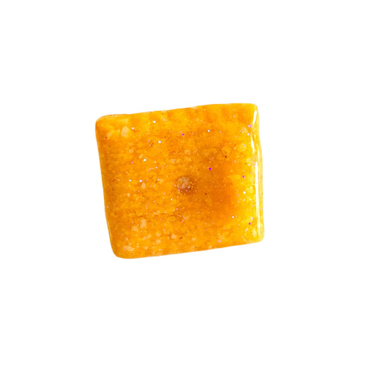 Cheez-it cracker, coated in glitter resin