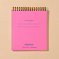 inside page of the cherry doodle book. Bright pink with text "this book belongs to:" and branding logo at the bottom 