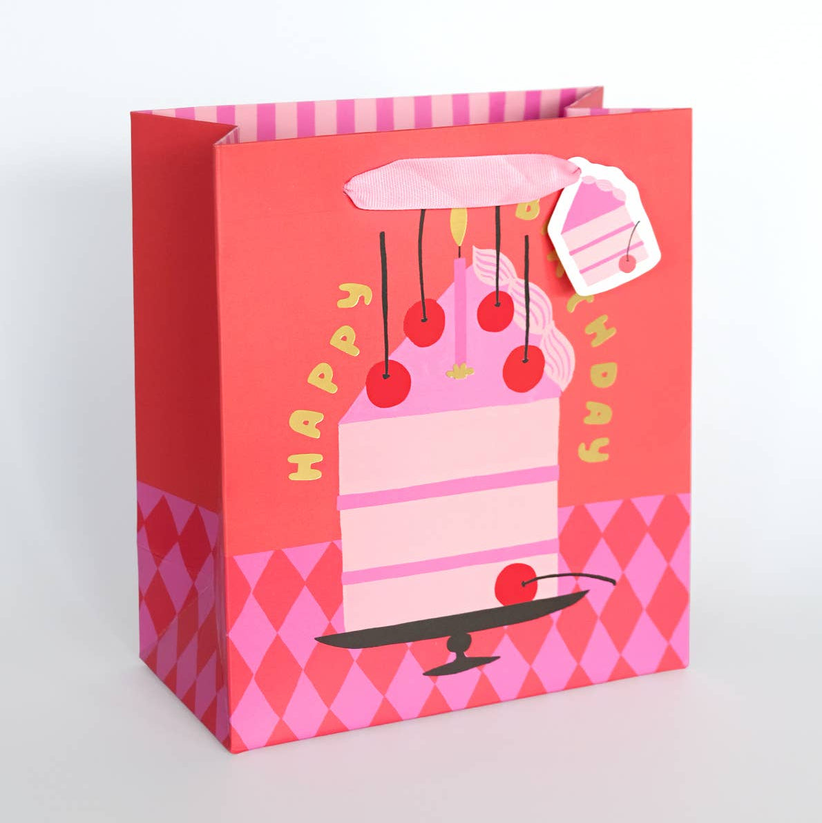 Cherry Birthday Cake Gift Bag