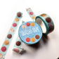 Washi tape with colorful design on a white background