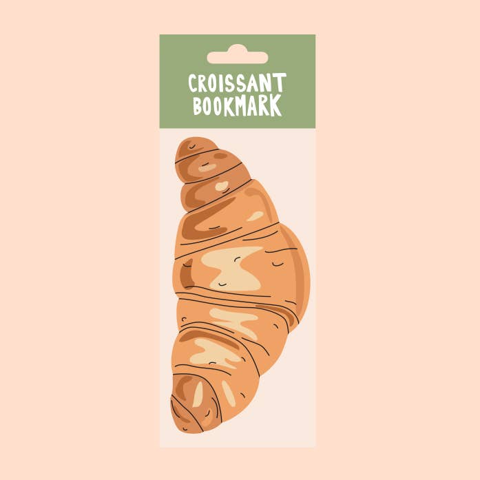 Bookmark shaped like a croissant pastry.