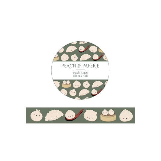 washi tape with various dumplings design on it 
