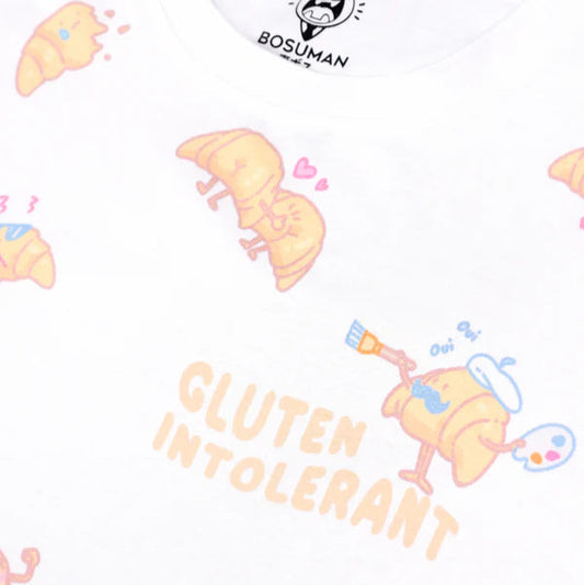 Close-up of text and image on Gluten Intolerant T-Shirt.