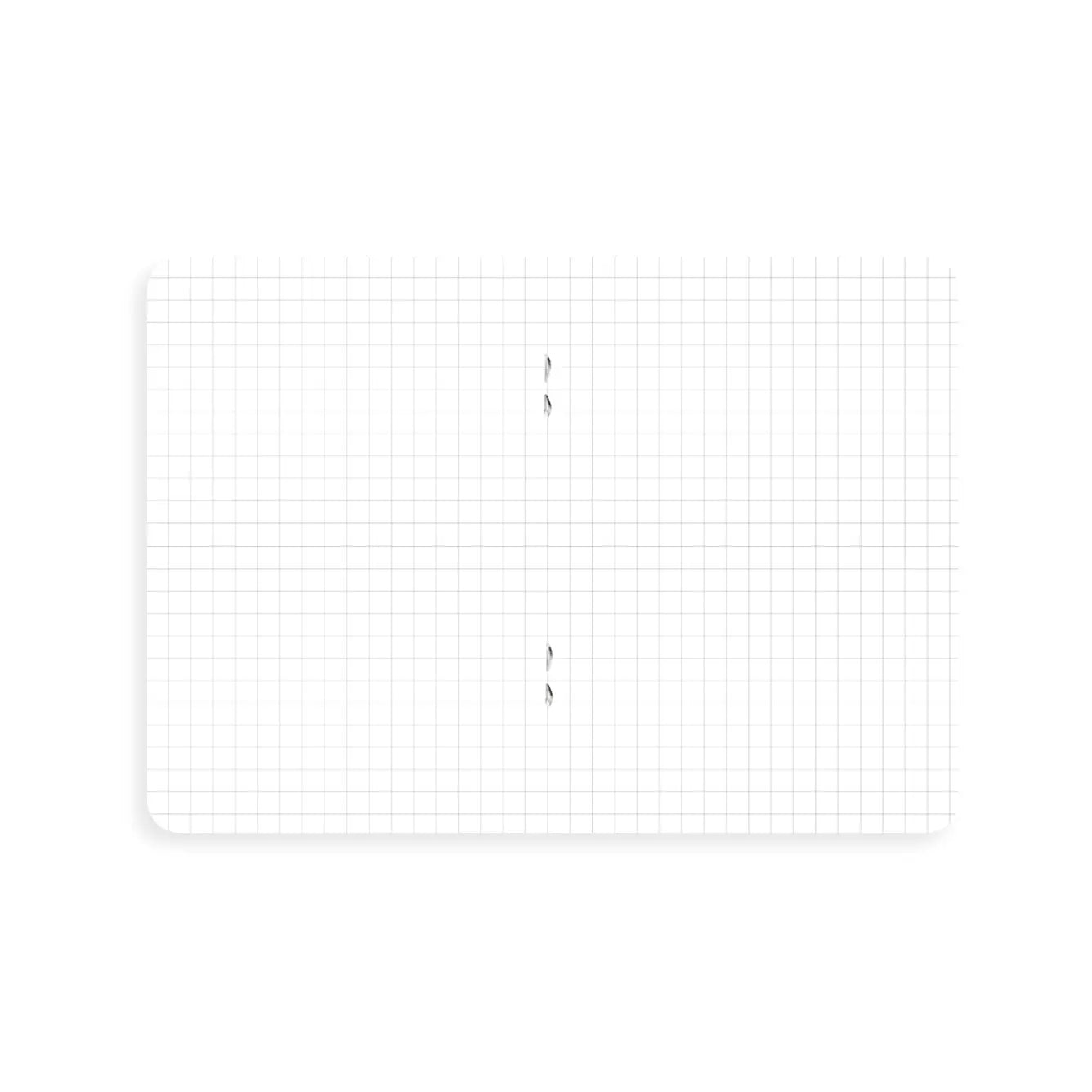 Small grid pages shown in a notebook with 2 staples.