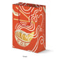 red gift bag with swirly design that mimic noodles coming out of a bowl of soup with chopsticks and a spoon above