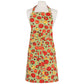 Colorful apron with tomato pattern on a white background