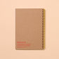 Back of spiral bound notebook