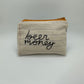 Handmade pouch sewn with the words "beer money"